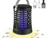 Destructeur d'insectes UV 2 en 1 - Électrique - IPX6 - Étanche - Lampe LED avec 2200 mAh - Gel de silice anti-casse - Rechargeable par USB - Pour 9771353104080 LY-01812