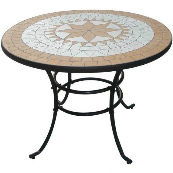 Table Mosaic pour jardin extérieur 100xH72 cm Style Provençal Garden Deluxe Collection 8015235311847 PR4263