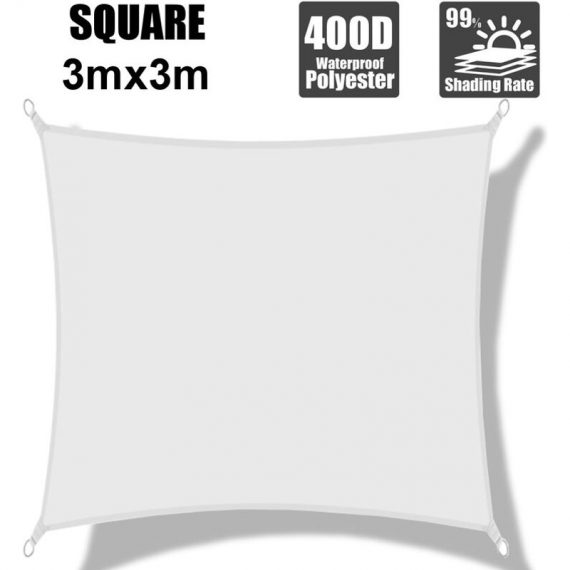 Voile d'ombrage carré blanc L.300 x l.300 cm 9394822538362 CXLP3629248
