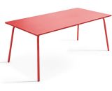 Palavas - Table de jardin en métal rouge - Rouge 3663095014856 103594