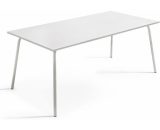 Palavas - Table de jardin rectangulaire en métal blanc - Blanc 3663095011060 101854-1