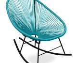 Chaise à bascule Acapulco - Pieds noirs Turquoise Acier, Rotin synthétique - Turquoise 3427430606263 A37398232