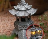 Heguyey - Statues De Lanterne De Pagode à Énergie Solaire, Ornements De Jardin De Lumière De Pagode De Style Japonais, pagode vintage lumineuse 9533061601486 HEY-3841
