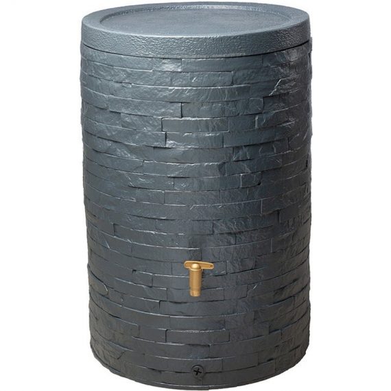 4rain - Réservoir d'eau de pluie ARONDO 250 L gris graphite avec couvercle et robinet de vidange - 295650 4023122222736 295650