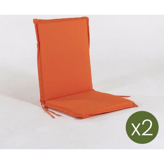 Edenjardin Cojines - Lot de 2 coussins pour fauteuil inclinable de jardin couleur orange| Dimensions: 42x92x4 cm | Résistant aux gouttes d'eau | Dého 7427129530783 NT13835-2