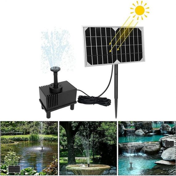 Fuhuidatrading - 5W Solaire Pompe pour fontaines Pompe à eau solaire Pompe de bassin solaire pour décoration de petit étang de jardin extérieur avec 6489800989243 Amuchiju0462