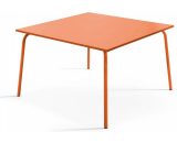 Palavas - Table de jardin carrée en métal orange - Orange 3663095014917 103600