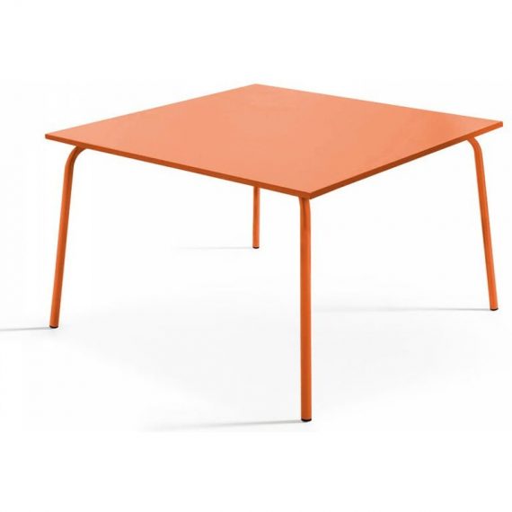 Palavas - Table de jardin carrée en métal orange - Orange 3663095014917 103600