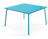 Palavas - Table de jardin carrée en métal bleu - Bleu 3663095014894 103598