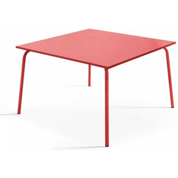 Palavas - Table de jardin carrée en métal rouge - Rouge 3663095014900 103599