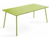 Palavas - Table de jardin rectangulaire en métal vert - Vert 3663095012449 101853-1