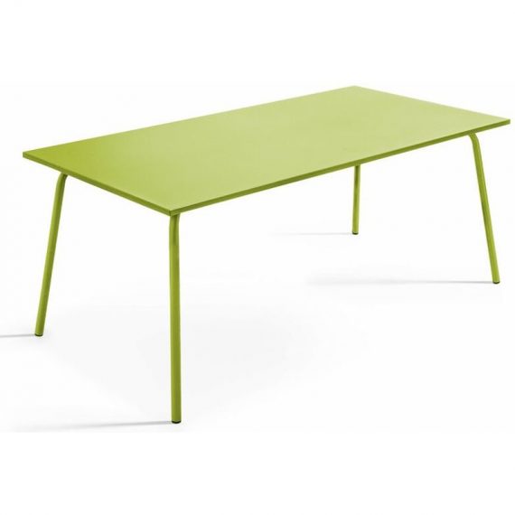 Palavas - Table de jardin rectangulaire en métal vert - Vert 3663095012449 101853-1