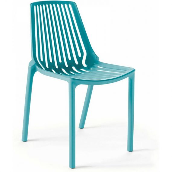 Chaise de jardin ajourée en plastique bleu - Bleu 3663095013187 103377