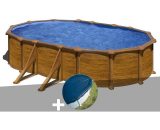 GRÉ - Kit piscine acier aspect bois Mauritius ovale 6,34 x 3,99 x 1,32 m + Bâche hiver - Aspectbois 7061282826897 KITPROV618WO-CIPROV611