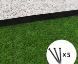Bordure de jardin droite noire - 5,8 cm x 1 mètre avec 5 piquets d'ancrage 3662996679256 borddroit-noir-58-1m