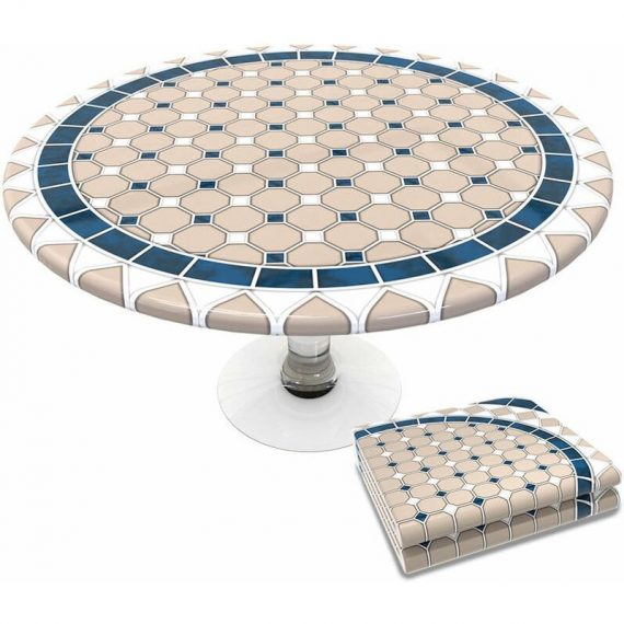Nappe de table ronde en PVC Tissu non-tissé style ceramique 6973424411711 7408160932011