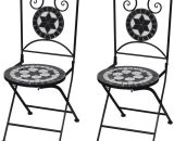Chaises pliables de bistro 2 pcs Céramique Noir et blanc 9005821174542 SUHB-41533