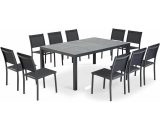 Tivoli - Table de jardin en aluminium et céramique et 10 chaises gris - Gris 3663095033062 105547