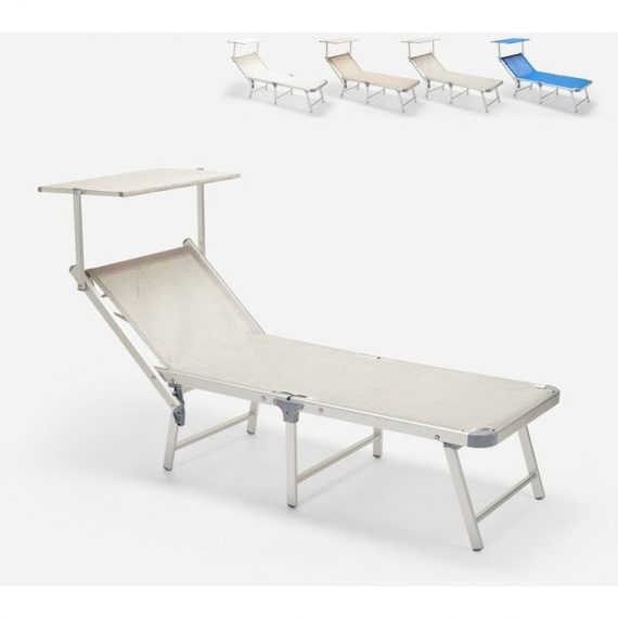 Beach And Garden Design - Chaise longue et transat pliant en aluminium Gabicce Gold | Gris 7630377917545 GA800GOLDG