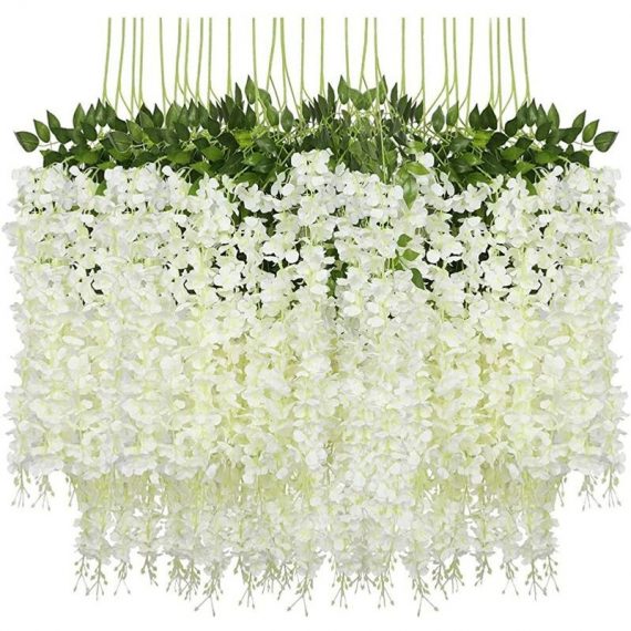 Tanabata - 24 Pièces Artificielle Fleurs Faux Wisteria Vigne Glycine Artificielles Flowers en Soie pour la Maison Jardin Partie De Mariage Décoration 5999673060693 TA66-24367_1