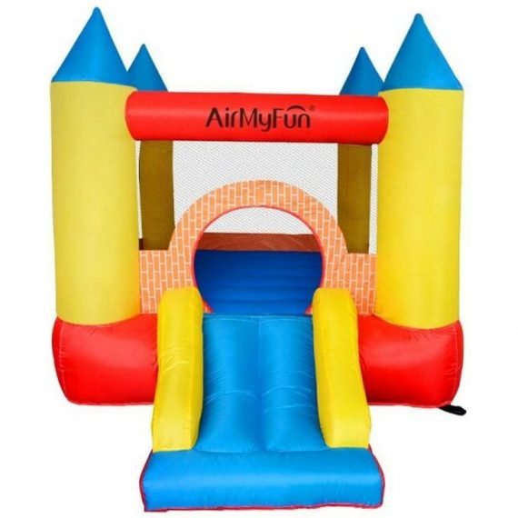 Airmyfun - Château gonflable pour enfants 2,8m : aire de jeux avec toboggan - souffleur et sac de rangement inclus - Castle Bouncer - Multicolore 3700998925855 IC-AMF-002