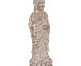 Atmosphera,cr Ateur D'int Rieur - Statue Bouddha Déco 'Effet Bois' 91cm Beige Lin  106180