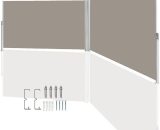 Double Store latéral Brise Vue rétractable Paravent extérieur pour Balcon terrasse et Jardin avec Brun 160x600cm - Brun - Tolletour 726504122801 MMTT-D-1-HG4548D