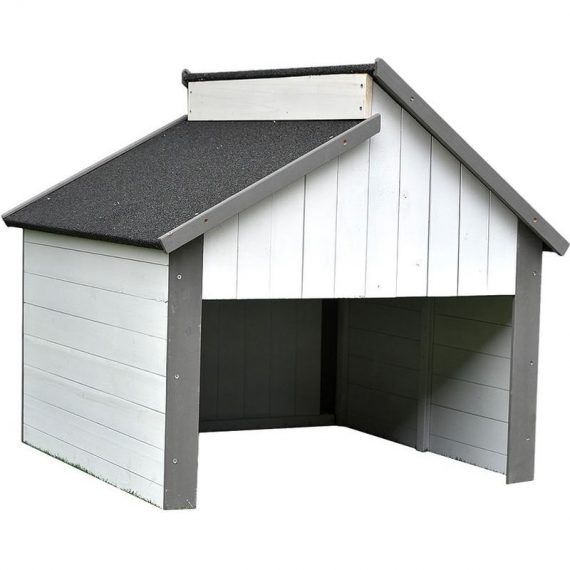 Garage en bois Robot tondeur Garages gris/blanc Robot de jardin sur le toit Abri d'auto Tondeuse à gazon Protection contre les uv Déménagement 4251258937129 10005157