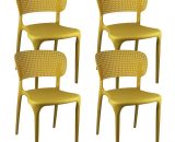 Pack 4 chaises extérieures empilables Marilyn 75x47x49.5 cm Thinia Home - Ocre 8429160023865 7763>6952>80259000400