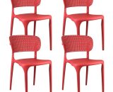 Pack 4 chaises extérieures empilables Marilyn 75x47x49.5 cm Thinia Home - Grenat 8429160023841 7763>6950>80257000400