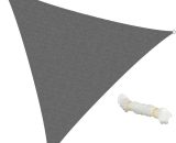 Voile d'ombrage protection solaire toile tendue parasol triangle 5x5x5 m gris 4251417247281 322006561