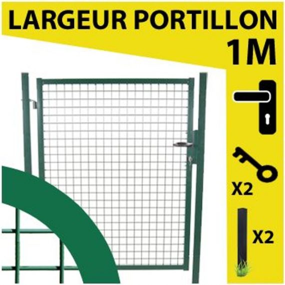 Portillon Jardin Grillagé Vert JARDIMALIN - 2 mètres - Vert (RAL 6005) 3117185430489 PORT0005