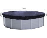 Solaire Couverture de piscine d'hiver ronde 200g / m² pour piscine de taille 366 - 400 cm Dimension bâche ø 460 cm Noir 4061869841025 84102