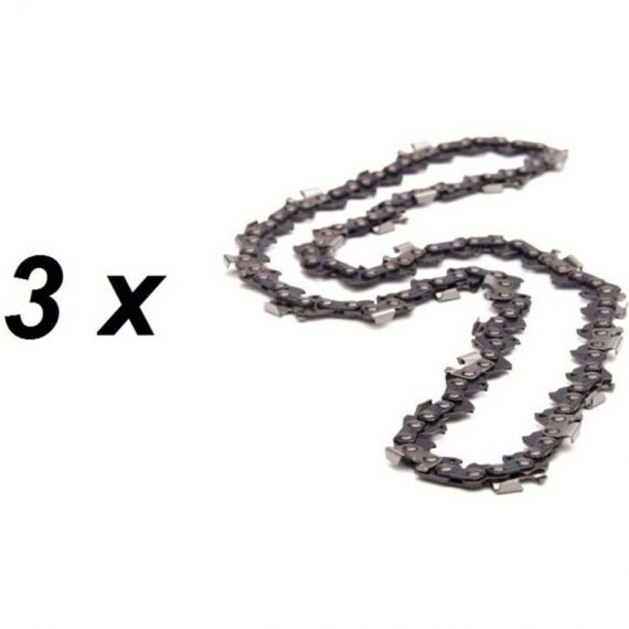 Lot de 3 chaines 57 maillons pour guide 16 pouces (40 cm) tronçonneuse thermique 638097038530 T3CH57M