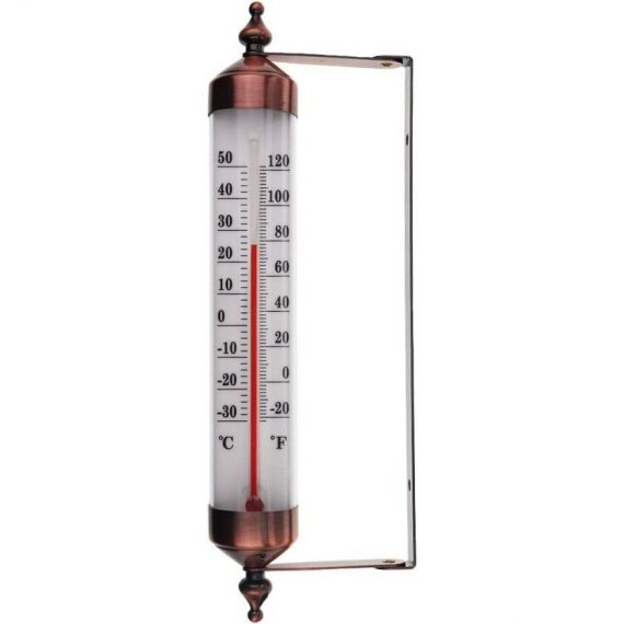 Thermomètre d'extérieur avec jauge, effet bronze – Élégant thermomètre de jardin pour extérieur adapté pour la température extérieure, serre, garage, 9533061602681 HEY-3931