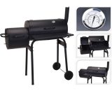 Vargan - BBQ Grill - Fumoir noir avec thermostat avec kit d'outils BBQ 3 pièces - Surface de grillage 66 x 34 cm 8719987438097 X86000020