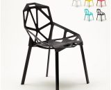 Ahd Amazing Home Design - Chaise design géométrique style moderne en métal et plastique Hexagonal | Noir 7630377915459 HE053PUN