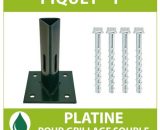 Kit Platine pour Piquet T + 4 vis béton - Vert - Vert 6005 3117186102972 KPAP0001