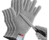 2 paires (4 gants) gants résistants aux coupures de grade alimentaire 5 protection gants de cuisine pour retirer les huîtres, traitement des filets 4403079630707 ST-2768