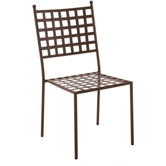 Lola Home - Chaise de jardin empilable Cartago en fer couleur rouille 90x55x48 cm 8424345829508 82950