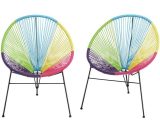 Lot de 2 chaises de jardin II en fils de résine tressés - multicolore - ALIOS - Multicolore 3666471020670 600701