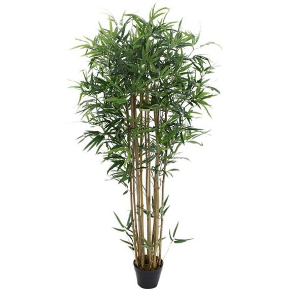 Arbre artificiel bambou bisseti tronc naturel - H.150 cm - Vert 3517920673667 348001