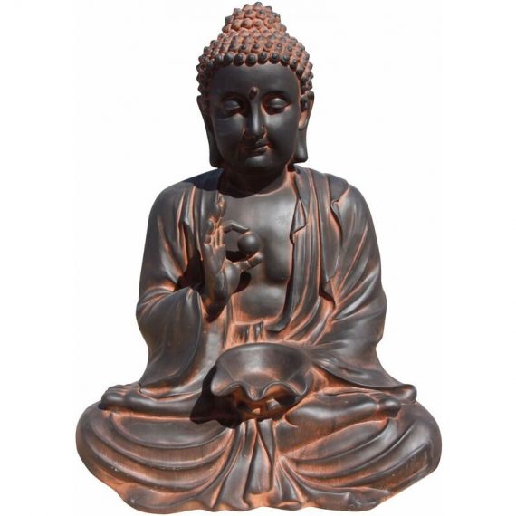 Anaparra - Statue Bouddha prospérité 64cm. Pierre reconstituée Couleur Oxyde 8435653124766 FRSIKPROOXI2