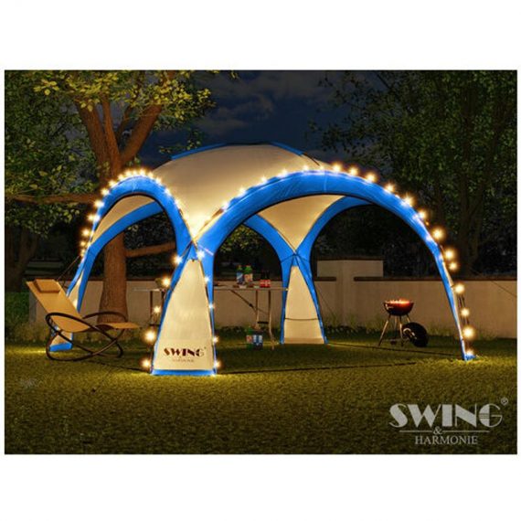 Tente pliante pour événement dom 3,60x3,60 m éclairage led Swing&harmonie bleu 3770007029249 3770007029249