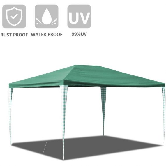 VINGO Gazebo Gazebos et tentes de fête Chapiteau PE Camping Structure en acier Tente de jardin Tente de fête sans franges vert 3x4m - vert 726504238939 MMVG-C-1-HG3943B