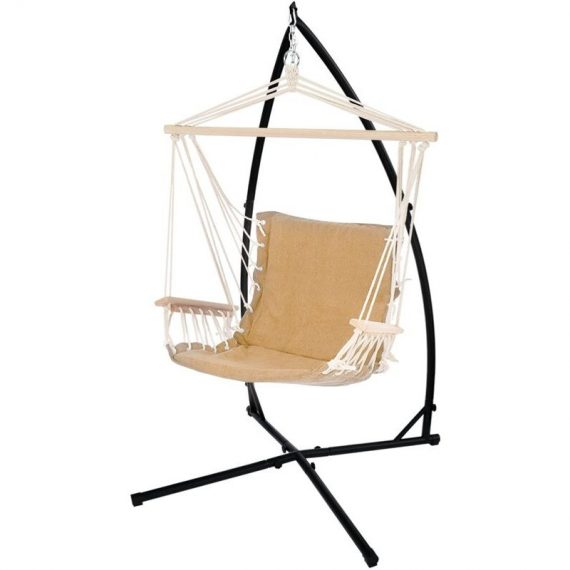 Chaise suspendue fauteuil hamac balançoire Terra Cotta 120 kg + support en métal 4064649094383 490006093