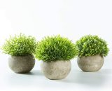 Lot de 3 plantes artificielles dans des pots gris, petites plantes artificielles décoratives en faux plastique à l'intérieur, fausse plante réaliste 9027979826197 Sun-15097YTQ