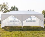 Grosmonde - 3 x 6 m six parois Tente étanche Tente de réception deux portes avec tubes en spirale pour marriage extérieur de pique nique camping,  G26000270
