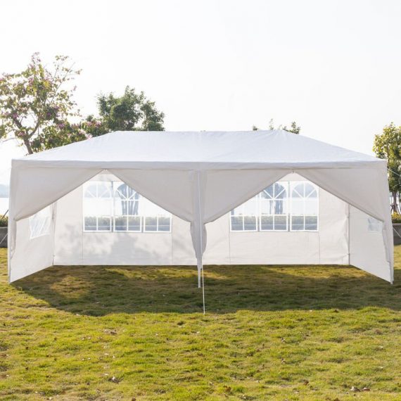 Grosmonde - 3 x 6 m six parois Tente étanche Tente de réception deux portes avec tubes en spirale pour marriage extérieur de pique nique camping,  G26000270