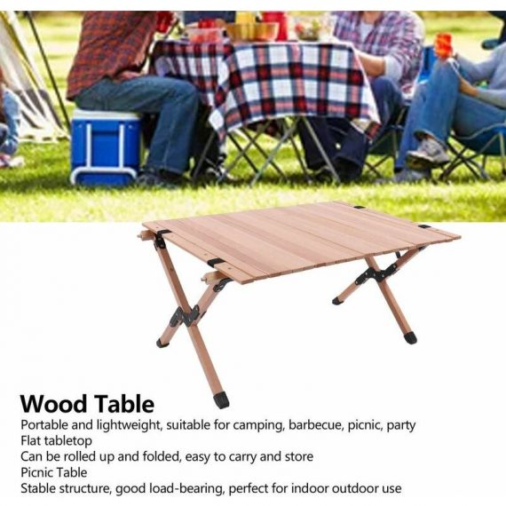 Table en bois pliante Table de pique-nique extérieure portable pour barbecue de voyage de camping de jardin 735254838368 3111210026411